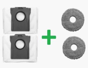 2 x mop - dweildoek + 2 x stofzuigerzak Dreame X50 - X40 - X30 - Hoogwaardige vervanging